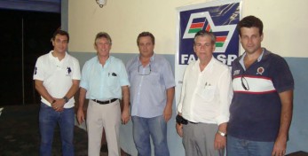 Eng. Agrônomo Ricardo Spadão, Eng. Agrônomo José Paulo Saes, Arq. Edélcio Pazini de Oliveira, Arq. Valdir Bergamini e Engº Eletricista Fábio Abib Pinto da Silva.