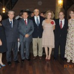 Presidente da FAEASP Arq. Valdir Bergamini e Esposa, Presidente do CREA SP Eng. Kurimori, Prefeito Paulo Altomani e Esposa e Presidente Eleito e Esposa