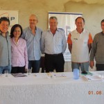 Foto 07 – Mesa diretora dos trabalhos, Eng Kurimori, Eng Keiko, Eng, Tito, Eng Airton, Eng  Aldo e  Arq Valdir