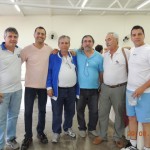 Presidente da FAEASP Arqº Valdir, Diretor de Esportes e Lazer da FAEASP Engº João Scarelli, Presidente da AEAB – Bebedouro Engº Fernando, Coordenador da UNACEN Arqº Marcelo e representantes das equipes de Barretos e Franca