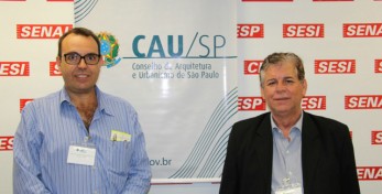 O Presidente do CAU/SP, Gilberto Silva Domingues de Oliveira Belleza, e o Vice-presidente, Valdir Bergamini.