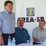 Presidente do CREA-SP Engº Kurimori, Prefeito Pedro Bernabé e Presidente da Assenab Engº André