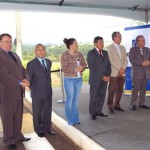 O Padre Adauto José Martins, da Paróquia Nossa Senhora Consolata, na bênção à Casa da Engenharia de São Manuel