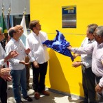 O dispositivo de honra do evento no descerramento da placa comemorativa da inauguração da Casa da Engenharia de Praia Grande